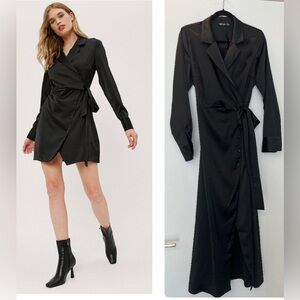 Nasty Gal satin like wrap dress